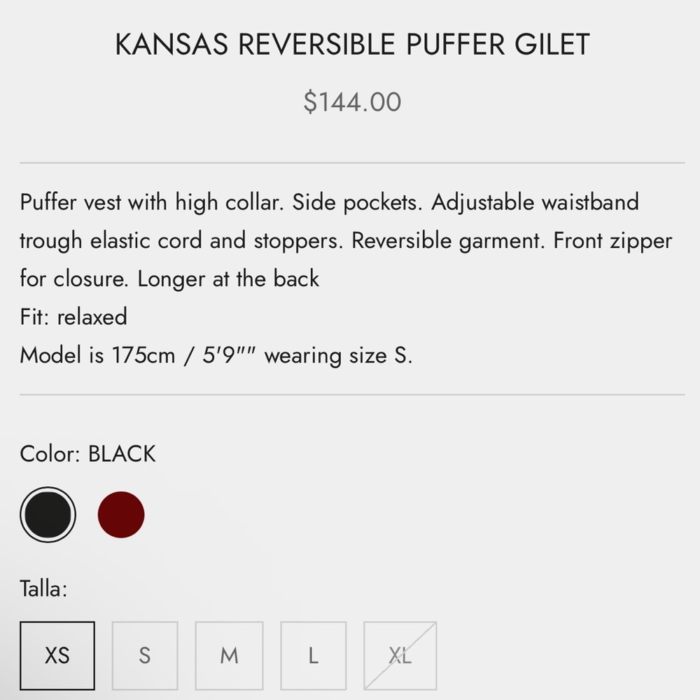 KANSAS REVERSIBLE PUFFER GILET Burgundy - Picture 3 of 8